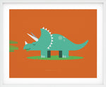 illustrated Triceratops print
