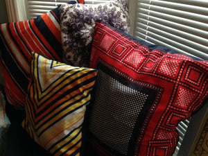 Beautiful Vintage Scarf Cushions