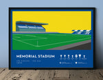 Football stadium ground print art poster Bristol Rovers BRFC Memorial Stadium