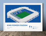 Football stadium ground print art poster Leicester City FC LCFC King Power Stadum