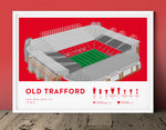 Football stadium ground print art poster Man United MUFC Old Trafford