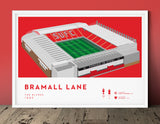 Football stadium ground print art poster Sheffield United SUFC Bramall Lane
