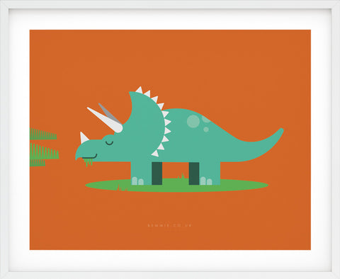 Triceratops Dinosaur Print | Beautiful illustrated prints & gifts