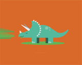 Dinosaur kids print Triceratops