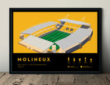 Football stadium ground print art poster Wolves WWFC Molineux
