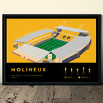 Wolverhampton Wanderers Wolves FC Molineux stadium football print poster artwork soccer