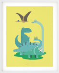illustrated dinosaur print
