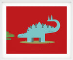 illustrated Stegosaurus print